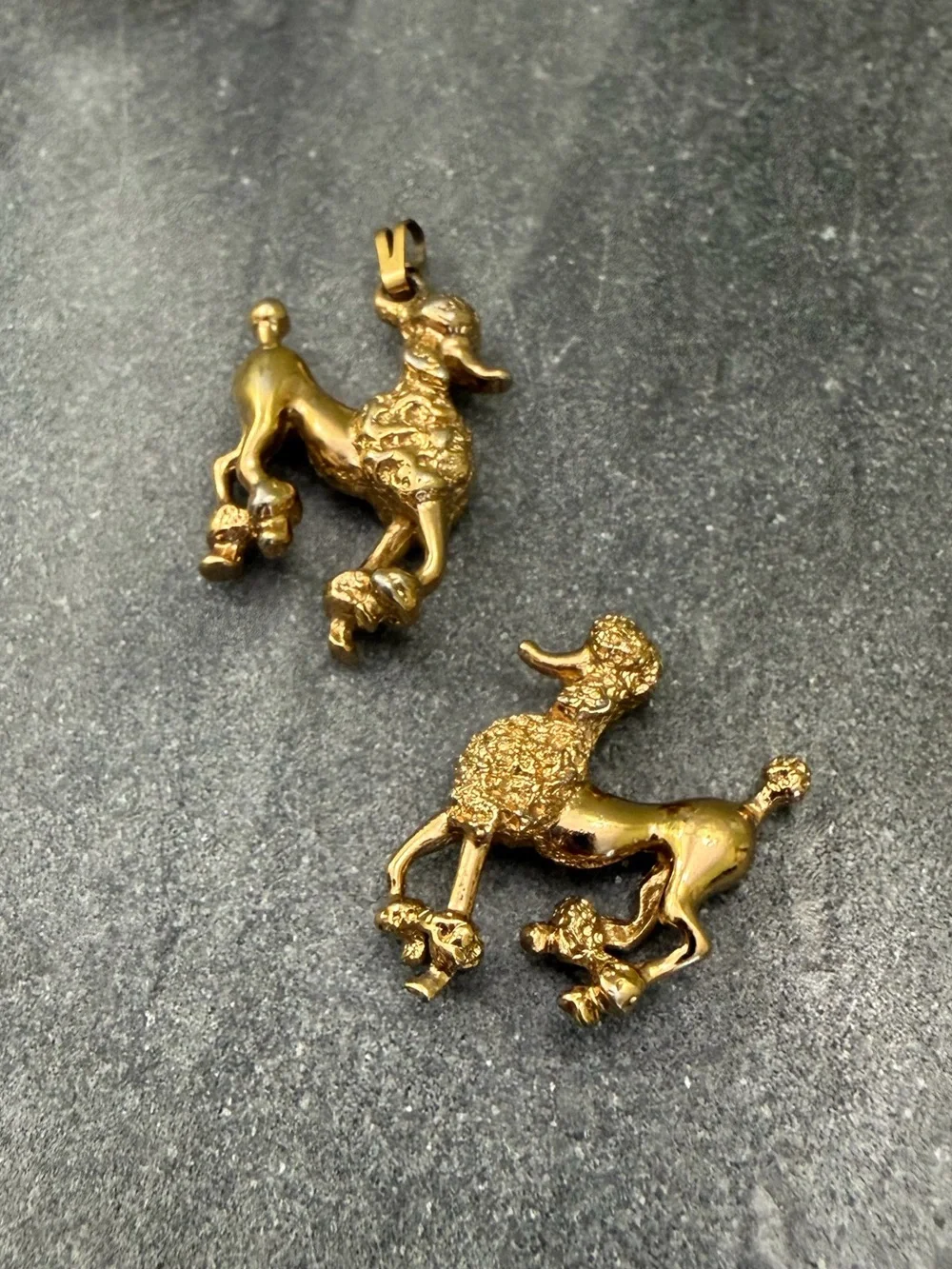 Vintage Monet Gold Poodle Dog Pendant Necklace Charm - Picture 1 of 6